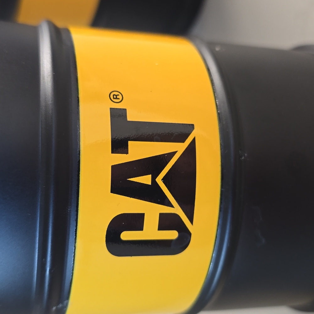 (2) Caterpillar Black and Yellow Barrel Mugs - Never Used - Picture 3 of 4